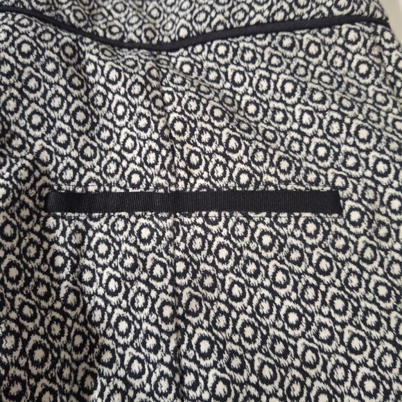 H&M Ankle Slim Pants Size 8 Stretch Black & White Geometric Print Side Zipper - Picture 13 of 15